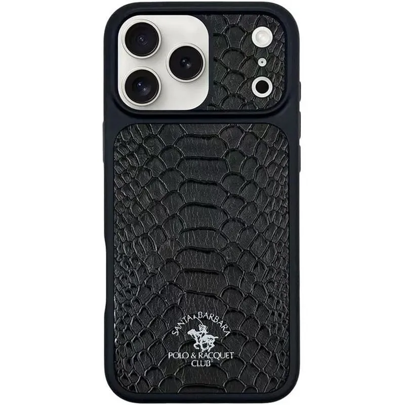 Шкіряна накладка Santa Barbara Polo & Racquet Club Series Knight для Apple iPhone 17 Pro (6.3") – Black. Фото 1 з 2
