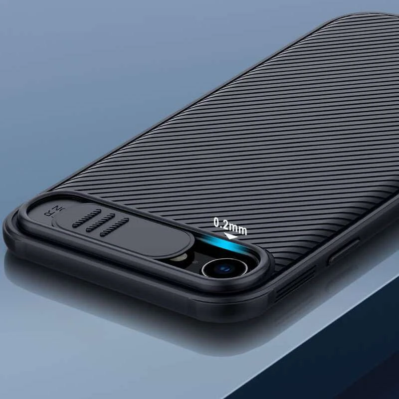 Карбована накладка Nillkin зі шторкою для камери на Apple iPhone 7 / 8 (4.7") – Чорний / Black. Фото 4 з 8