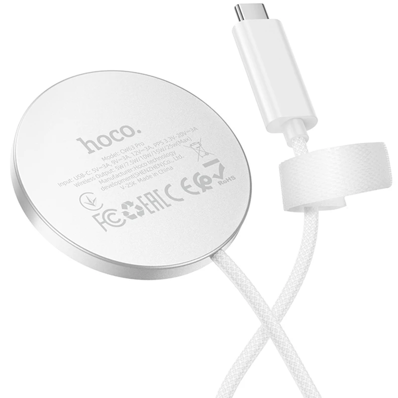 БЗП Hoco CW63 Pro Fast Qi2 magnetic 25W – White. Фото 4 з 6