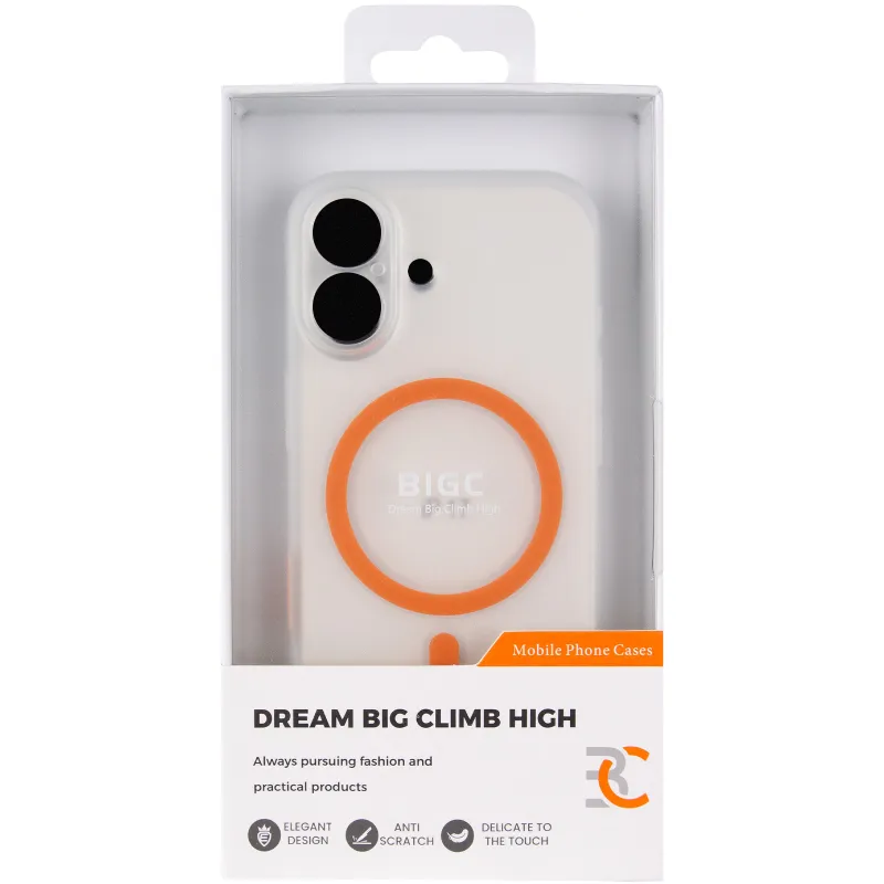 Чехол PC Slim Matte with MagSafe (camera button) для Apple iPhone 16 – Orange. Фото 3 из 7