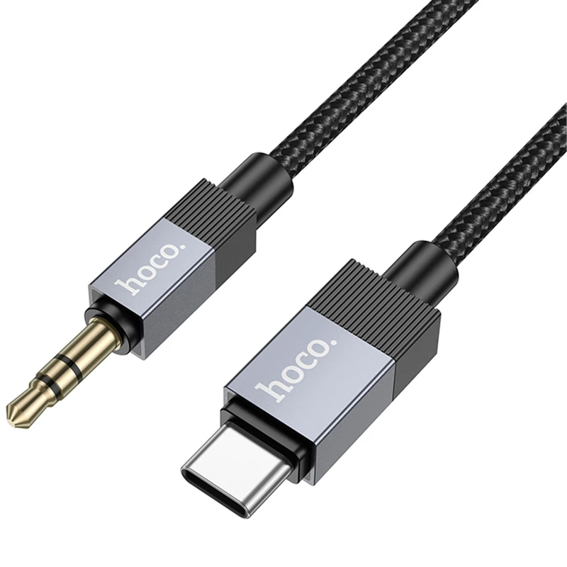 Аудио кабель Aux Hoco UPA32B Clever digital (Type-C to AUX 3.5mm) (1m) – Black. Фото 2 из 5