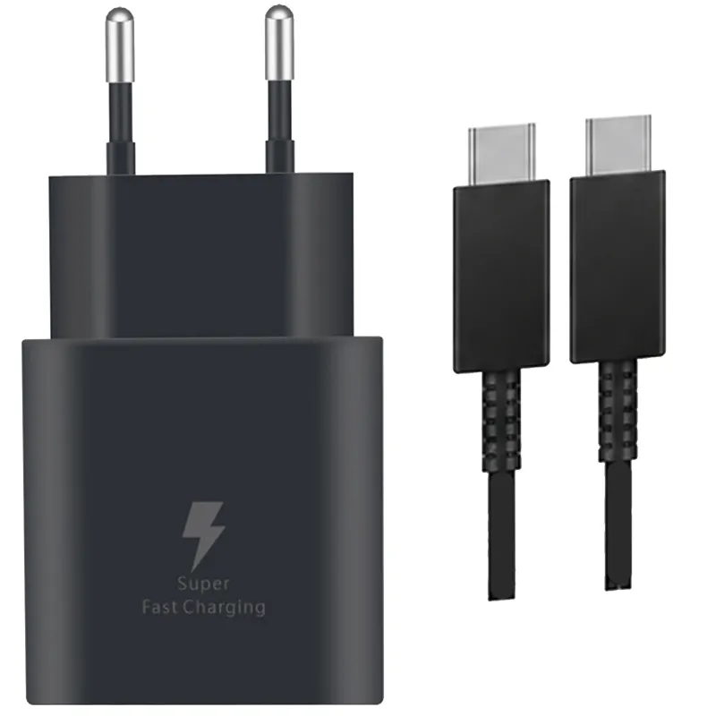 СЗУ Amaya SC25CC PD25W (1USB-C) + кабель Type-C to Type-C – Black. Фото 1 из 2