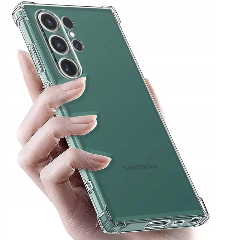 Ультратонкий силиконовый чехол GETMAN с крытыми бортами та камерою на Samsung Galaxy S22 Ultra – Бесцветный (прозрачный). Фото 2 из 5