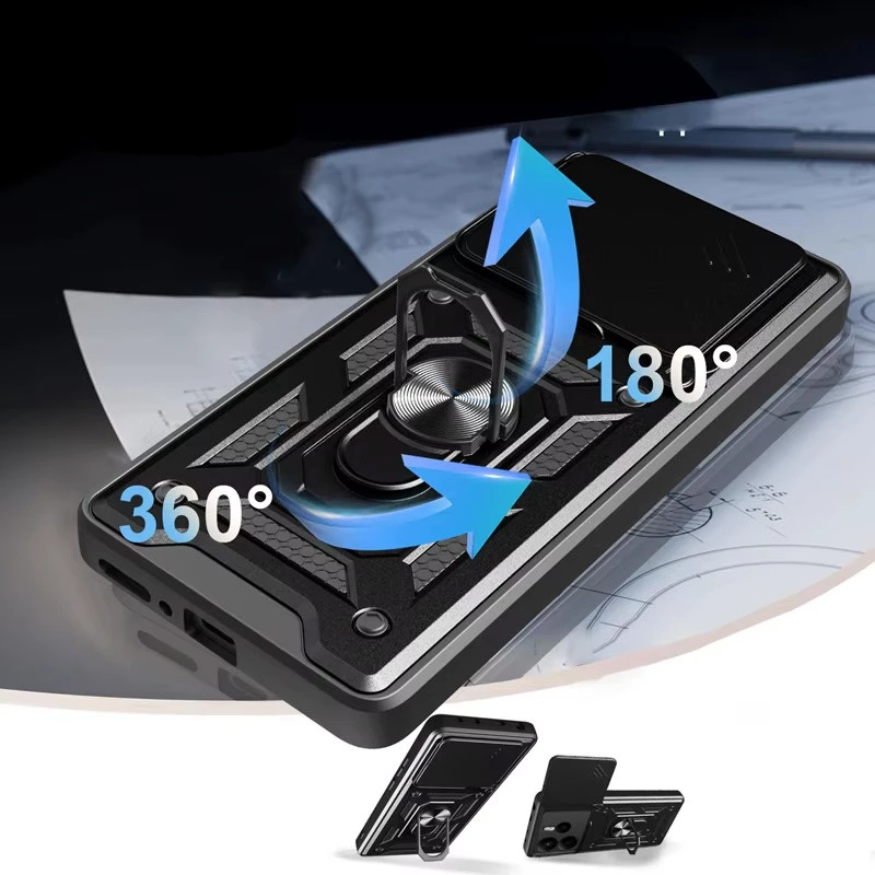 Протиударний чохол Serge Ring з захистом камери на Xiaomi Redmi Note 14 5G – Чорний. Фото 3 з 5