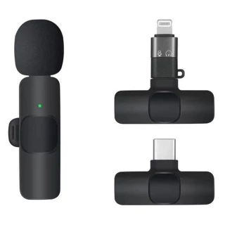 Петличный беспроводной микрофон Borofone BFK12 Trophy lavalier Lightning/Type-C фото 1 из 15