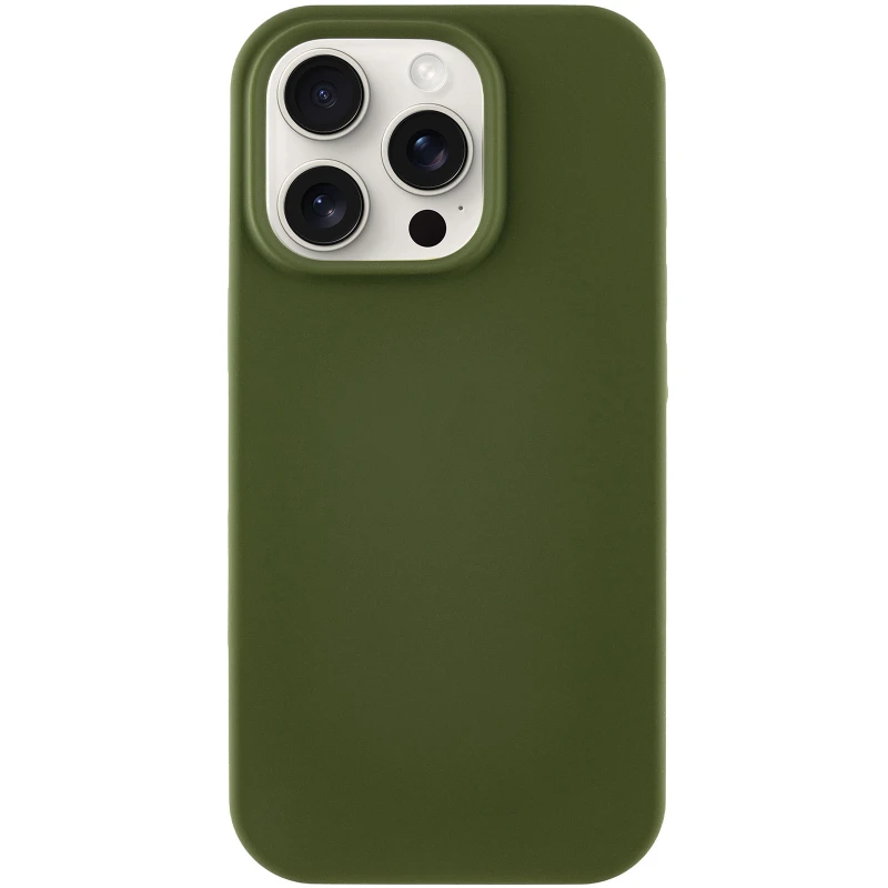 Чохол з закритим низом Silicone Case на Apple iPhone 16 Pro – Зелений / Dark Olive. Фото 18 з 21