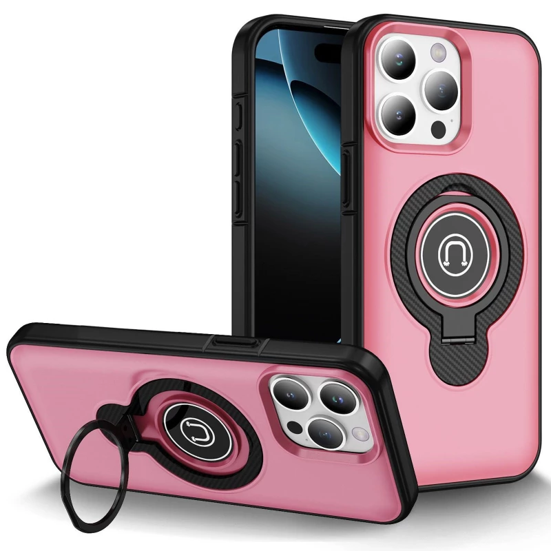 TPU+Textured PC Magnet для Apple iPhone 12 (6.1") – Pink. Фото 1 з 5
