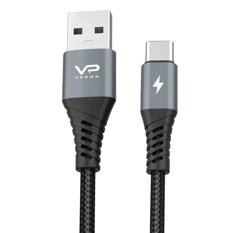 

Дата кабель Veron NC09 Nylon USB to Type-C 3A (0.25m) (Black)