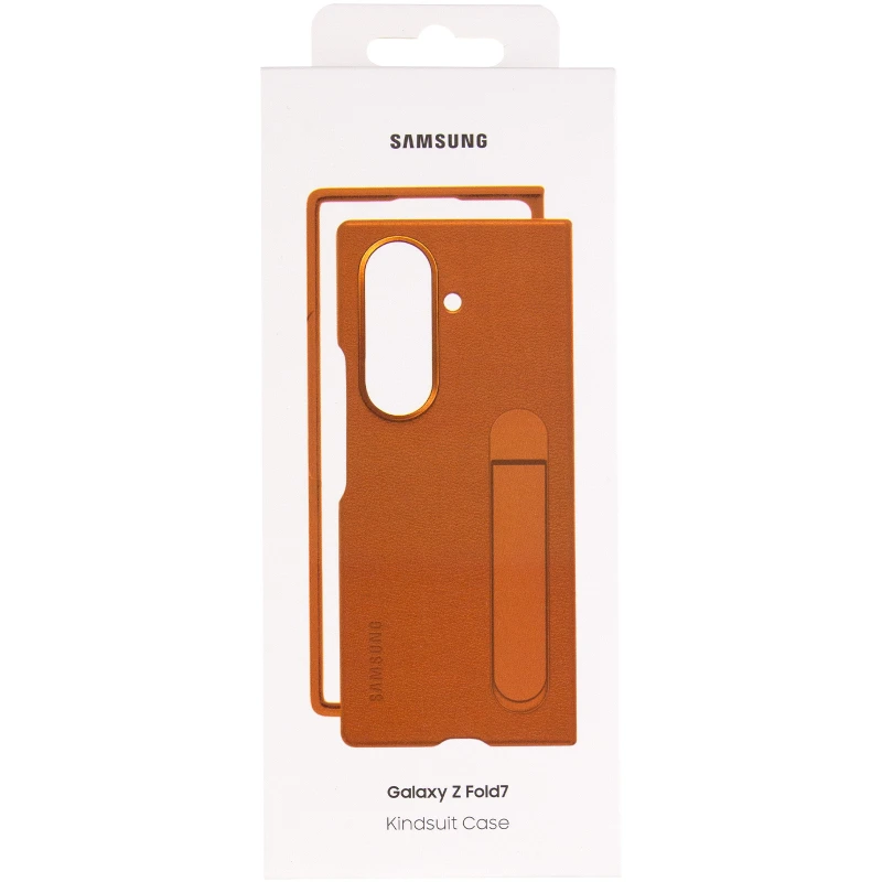 Шкіряний чохол Leather Case (AAA) with stand для Samsung Galaxy Z Fold7 – Tan. Фото 9 з 9