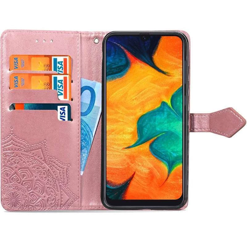 Кожаный чехол-книжка Art Case с визитницей для Samsung Galaxy A20 / A30 – Розовый. Фото 3 из 4