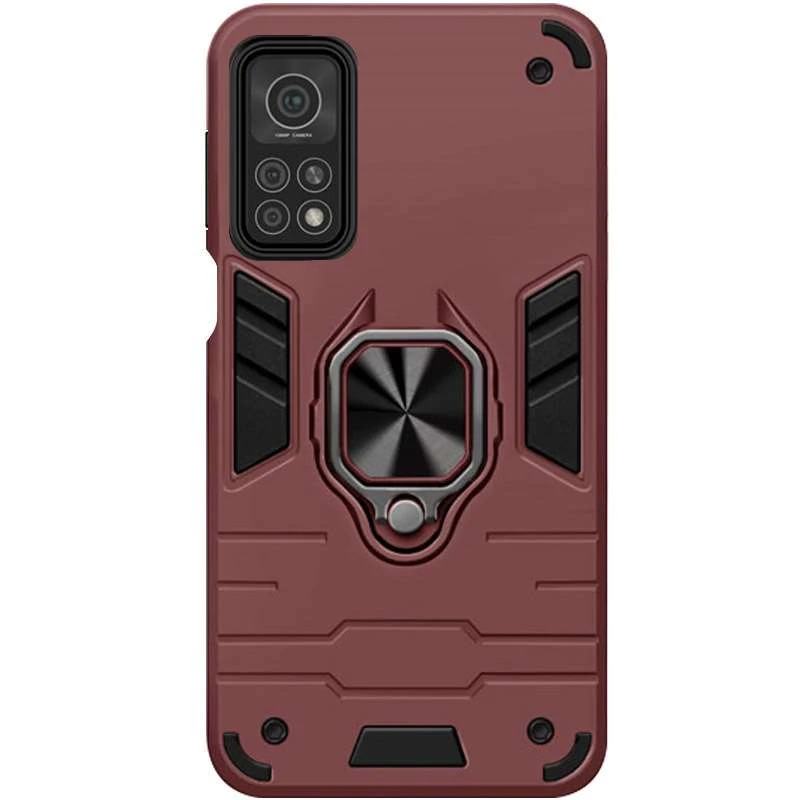 

Противоударный чехол Transformer с кольцом для Xiaomi Mi 10T (Бордовый / Wine red), Бордовий / wine red