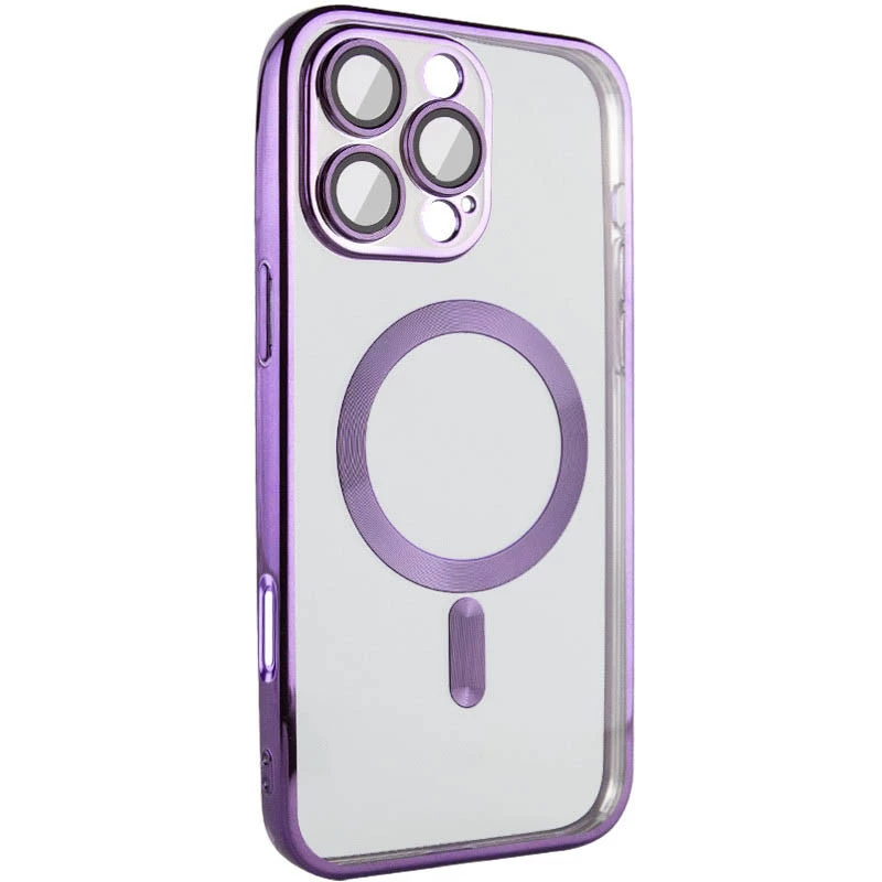 Хромовий TPU чохол з MagSafe на Apple iPhone 16 Pro – Purple. Фото 1 з 5