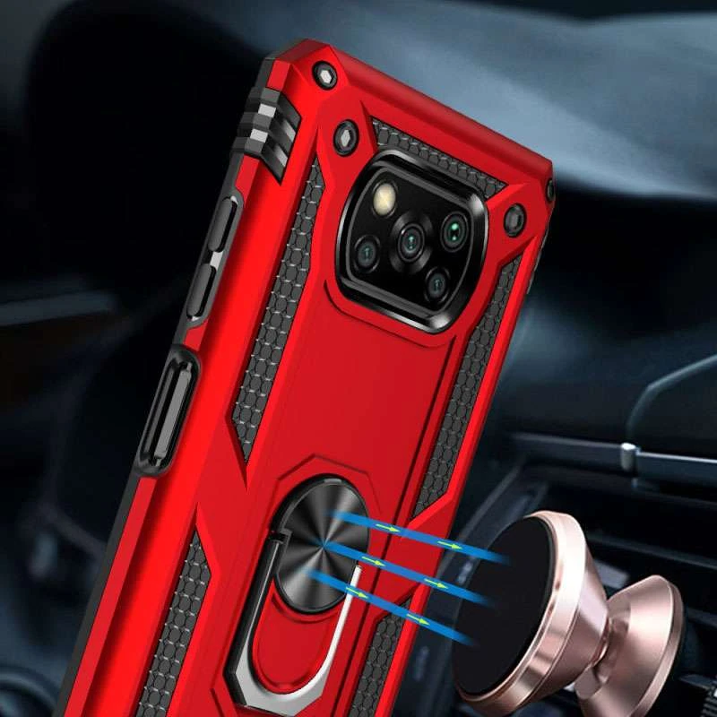 Протиударний чохол Serge Ring з кільцем на Xiaomi Poco X3 NFC / Poco X3 Pro – Червоний. Фото 3 з 7