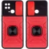 Протиударний чохол Flash зі шторкою для камери та кільцем на Xiaomi Redmi 10C – Червоний. Фото 2 з 7