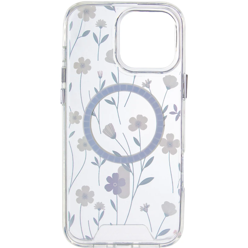 TPU+PC чохол Clear Garden with MagSafe для Apple iPhone 16 Pro – Cherry Petal. Фото 3 з 5