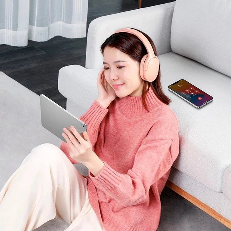 Накладні бездротові навушники Baseus Encok Wireless headphone D02 Pro (NGTD01030) – Pink. Фото 6 з 6