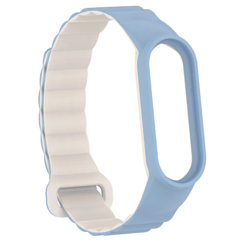 Ремінець Dual-color Magnetic для Xiaomi Mi Band 9/8 – Lilac Blue / White. Фото 5 з 8