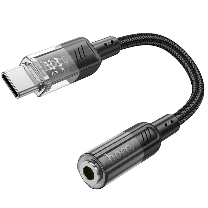 Перехідник Aux Hoco LS37 Spirit transparent external sound card Type-C to 3.5mm – Black. Фото 4 з 6