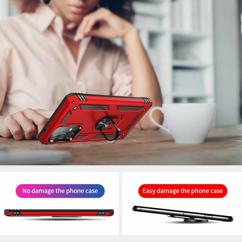 Протиударний чохол Serge Ring з кільцем на Samsung Galaxy A72 4G / A72 5G – Червоний. Фото 8 з 10