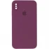 Чехол Silicone Case Square с защитой камеры для Apple iPhone XS Max (6.5") – Бордовый / Maroon. Фото 1 из 3