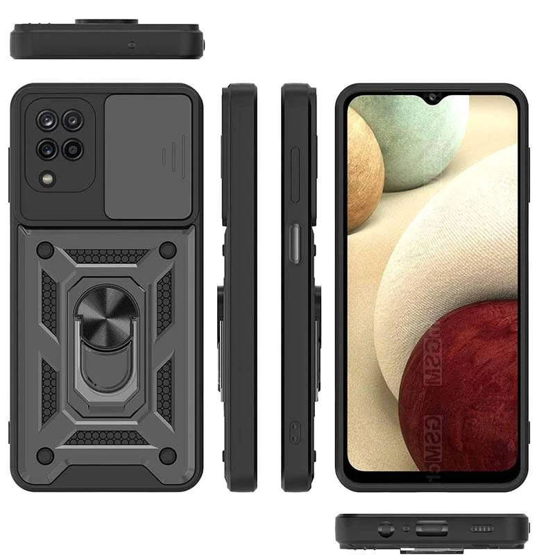 Протиударний чохол Serge Ring з захистом камери на Samsung Galaxy A12 – Чорний. Фото 4 з 5