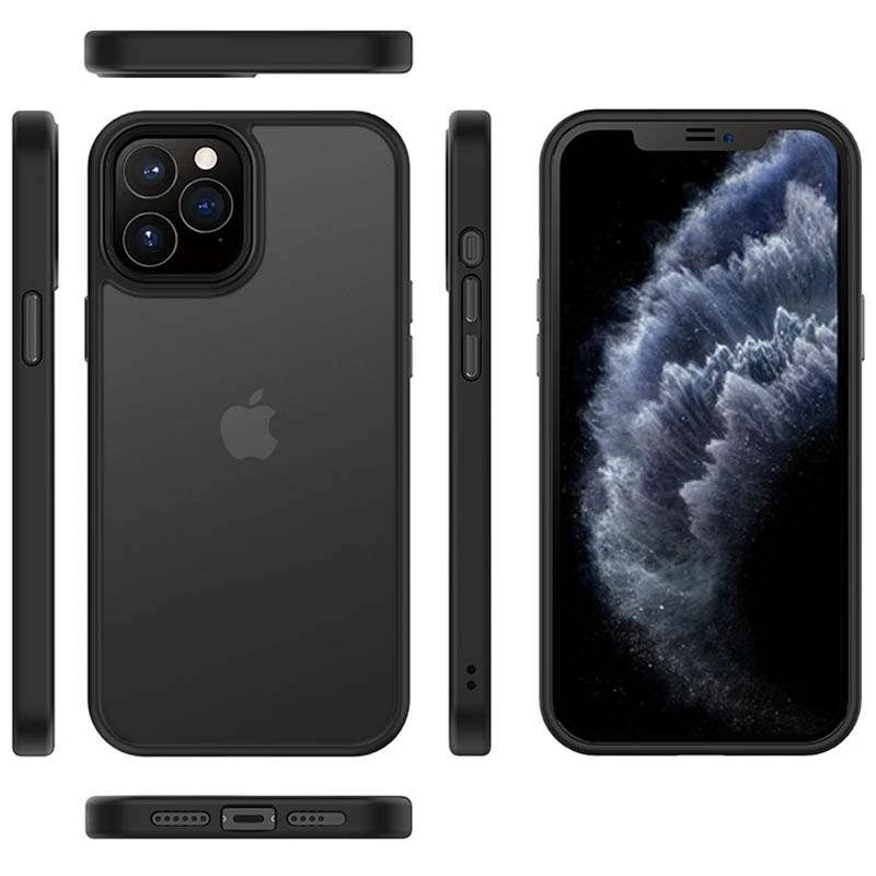 TPU+PC с металлическими кнопками для Apple iPhone 12 (6.1") – Черный. Фото 2 из 6