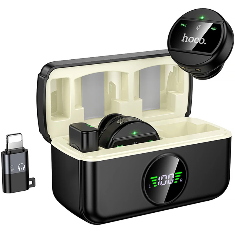 Петличний бездротовий мікрофон Hoco L22 Bright 2in1 (Lightning/Type-C) фото 1 з 1