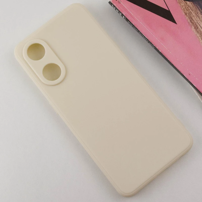 Цветной силиконовый чехол с защитой камеры для Oppo Reno 8T 4G – Бежевый / Antigue White. Фото 3 из 10