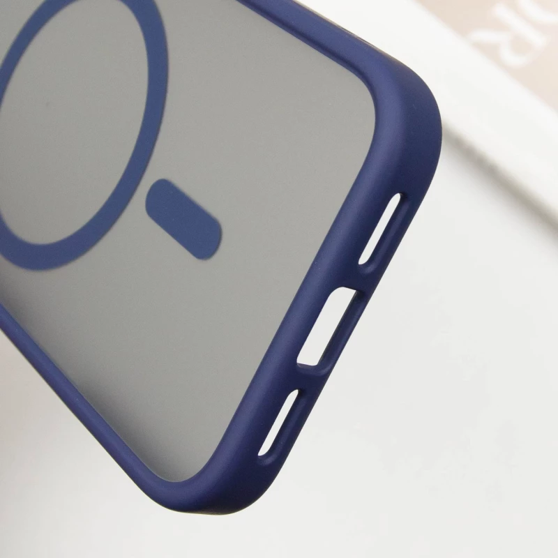 TPU+PC з металевими кнопками та MagSafe на Apple iPhone 16 – Синій. Фото 8 з 8