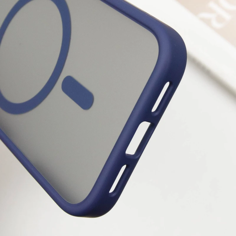 TPU+PC с металлическими кнопками и MagSafe для Apple iPhone 16 – Синий / Navy Blue. Фото 8 из 8