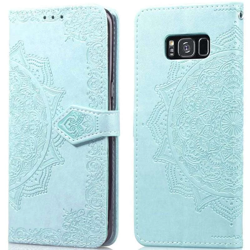 Шкіряний чохол-книжка Art Case з візитницею для Samsung G950 Galaxy S8 – Бірюзовий. Фото 3 з 7