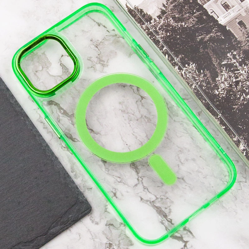 Силіконовий чохол Iris с MagSafe на Apple iPhone 12 Pro Max (6.7") – Салатовий. Фото 6 з 8