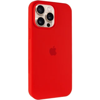 Чехол Silicone Case с закрытым низом для Apple iPhone 13 Pro (6.1") — Красный / Red