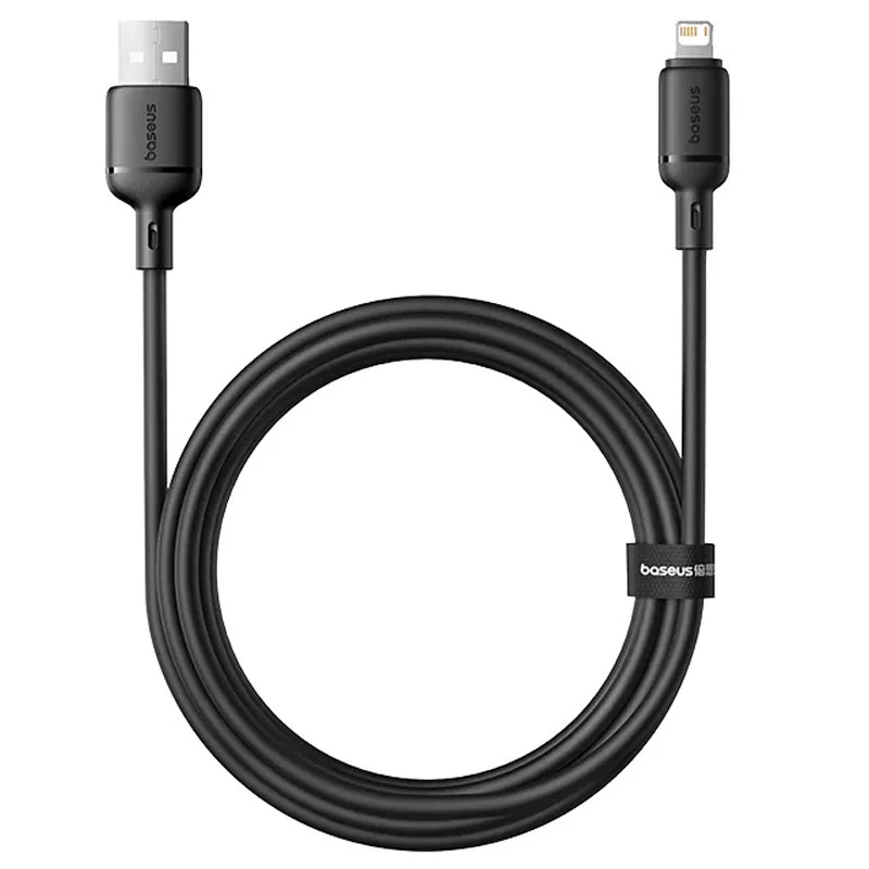 Дата кабель Baseus Silky Series OS Fast Charging USB to Lightning 2.4A (2m) (P1037770) – Cluster Black. Фото 3 з 5