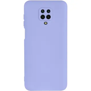 Цветной силиконовый чехол GETMAN с закрытой камерой на Xiaomi Redmi Note 9s / Note 9 Pro / Note 9 Pro Max — Сиреневый / Light purple