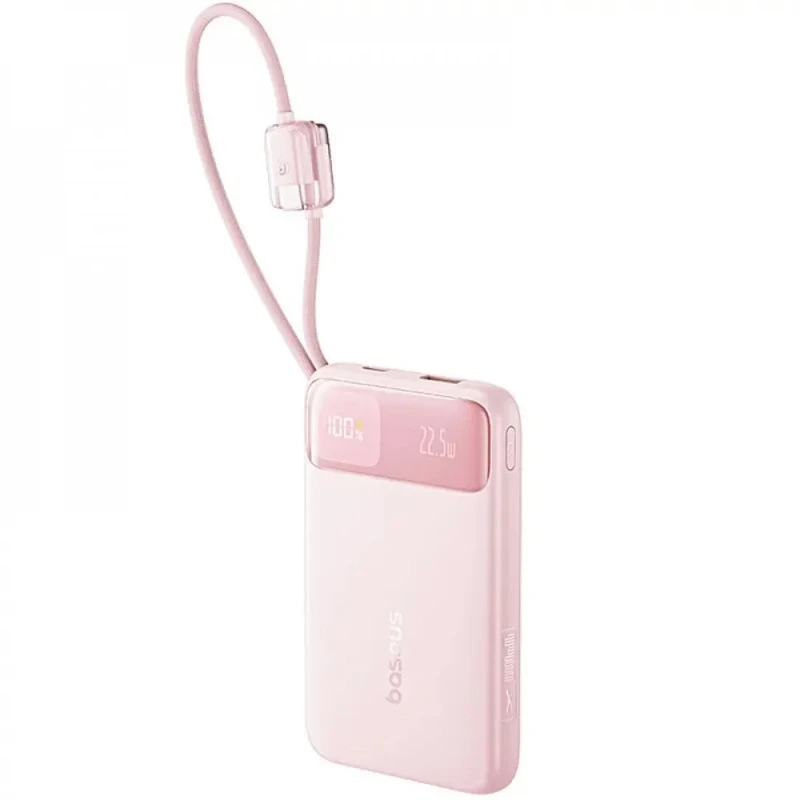Портативное ЗУ Power Bank Baseus EnerFill FC11 PD22.5W with cable 10000 mAh (E0027R) – Baby Pink. Фото 2 из 2