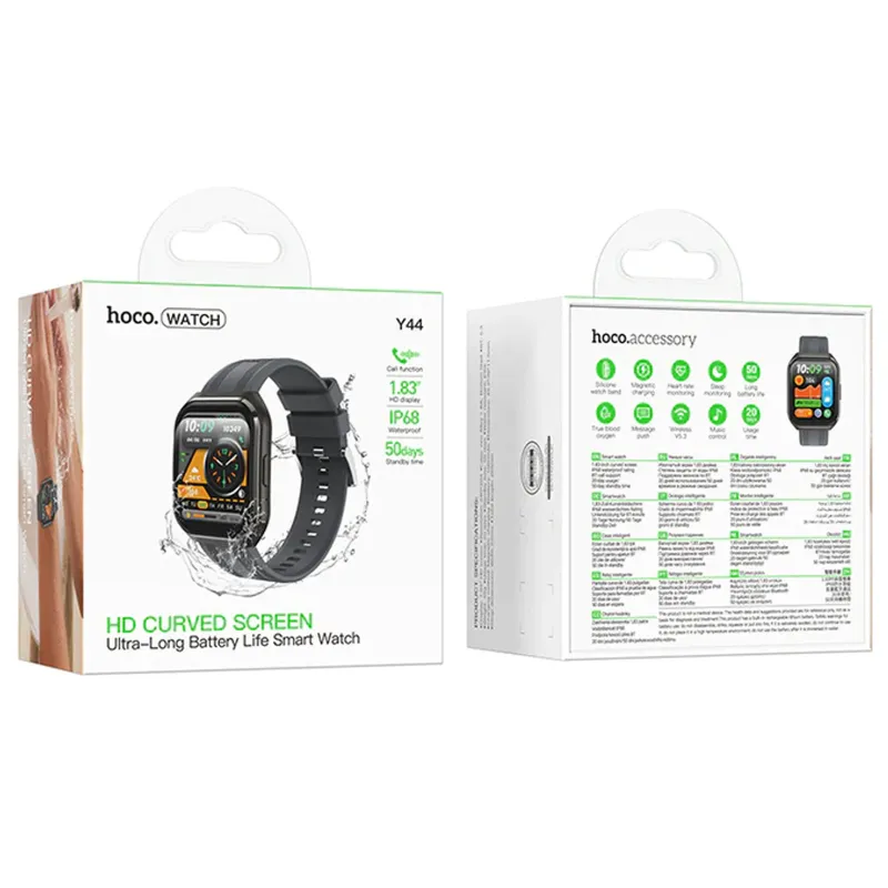 Смарт-часы Hoco Y44 Smart sports watch (call version) – Black. Фото 4 из 4
