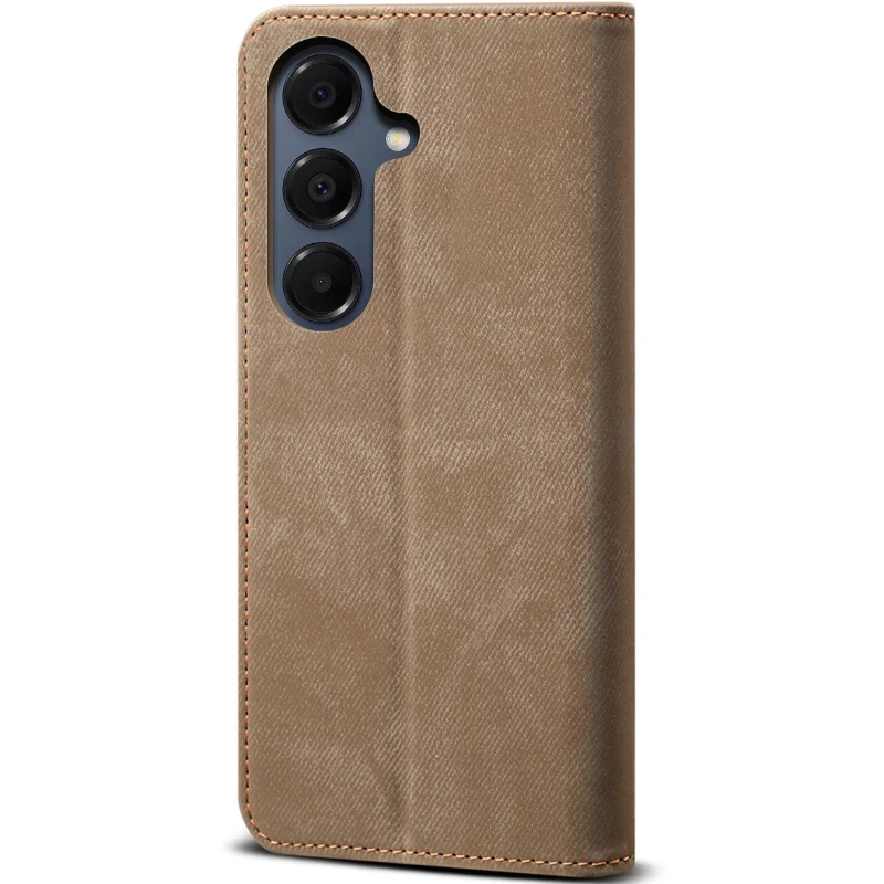 Шкіряний чохол-книжка Urban Denim series для Samsung Galaxy A56 5G – Khaki. Фото 3 з 3