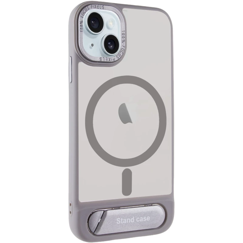 TPU+PC чохол Stand case для Apple iPhone 15 (6.1") – Grey. Фото 2 з 7