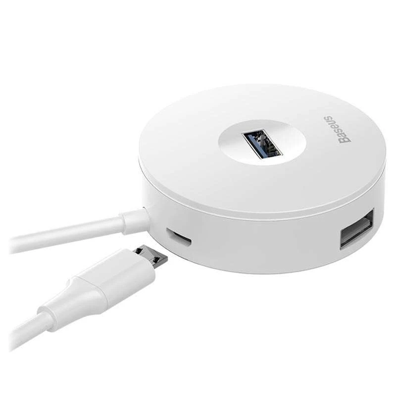 Переходник HUB Baseus Round Box USB to USB 3.0 + 3USB 2.0 – Белый. Фото 4 из 6
