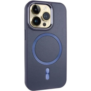 Шкіряний чохол з MagSafe на Apple iPhone 14 Pro (6.1") — Dark Blue