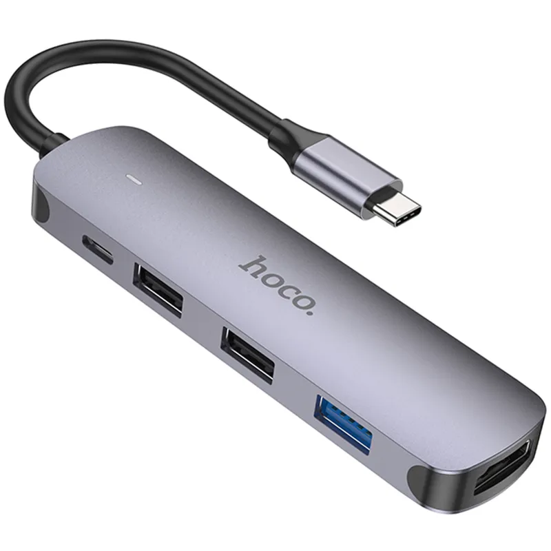 Перехідник HUB Hoco HB27 10-Port (Type-C to HDTV+USB3.0+PD+2xUSB2.0) фото 1 з 1