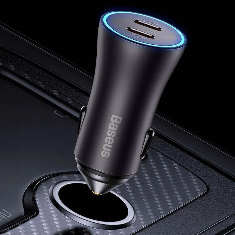 АЗУ Baseus Golden Contactor Pro Dual Type-C+Type-C 40W – Темно-серый. Фото 5 из 6