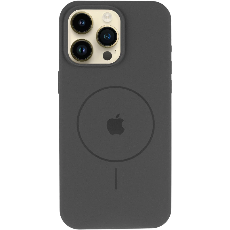 Чехол Silicone Case Full Protective (AA) V2 with MagSafe для Apple iPhone 16 Pro Max – Серый / Dark Gray. Фото 7 из 11