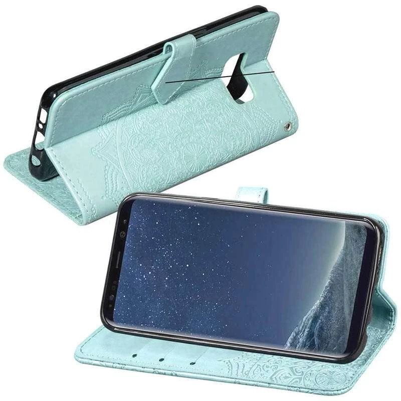 Шкіряний чохол-книжка Art Case з візитницею для Samsung G950 Galaxy S8 – Бірюзовий. Фото 5 з 7