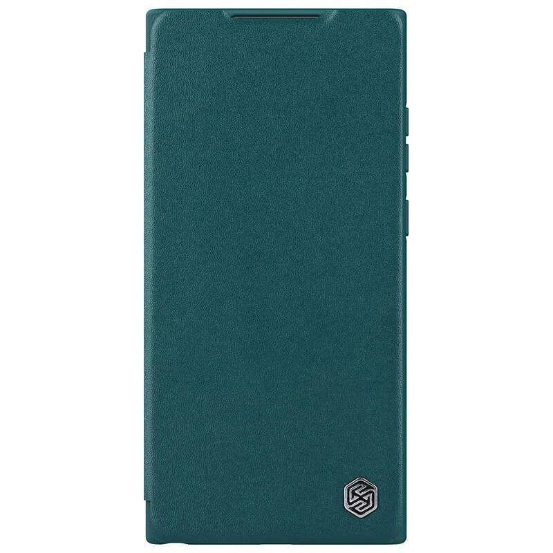 

Кожаный чехол (книга) Nillkin Qin Pro Plain со шторкой для камеры для Samsung Galaxy S23 Ultra (Зеленый), Зелений
