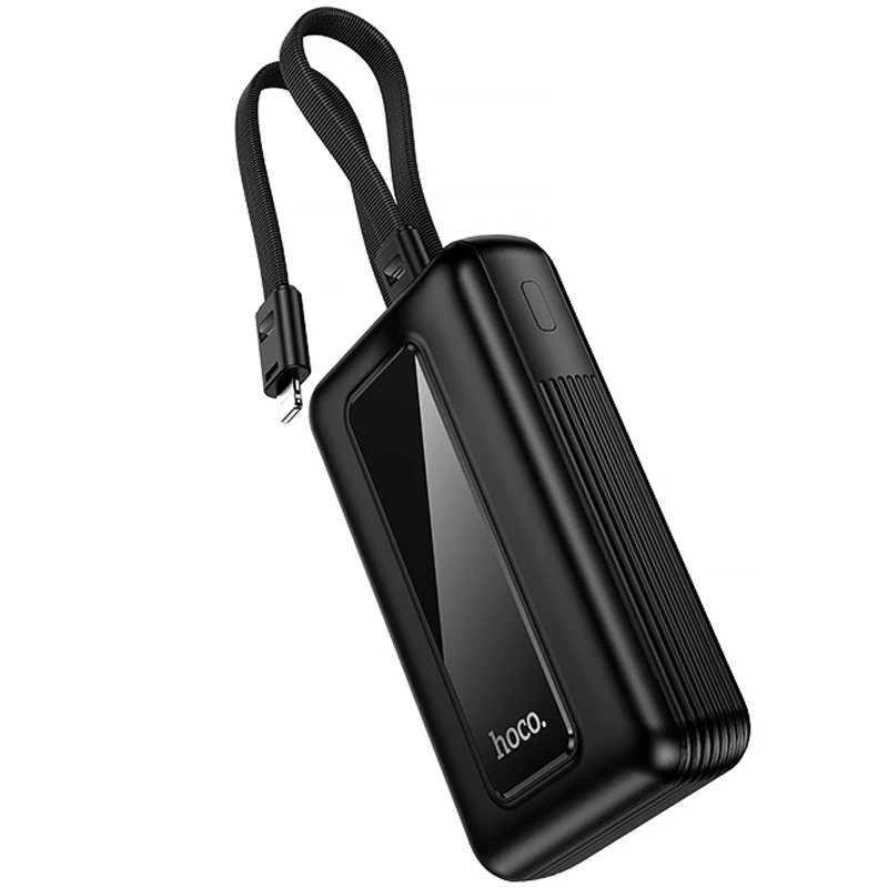 Портативний ЗП Power Bank Hoco J162A Full power 22.5W+PD20W with 2 cables 20000 mAh – Black. Фото 5 з 6