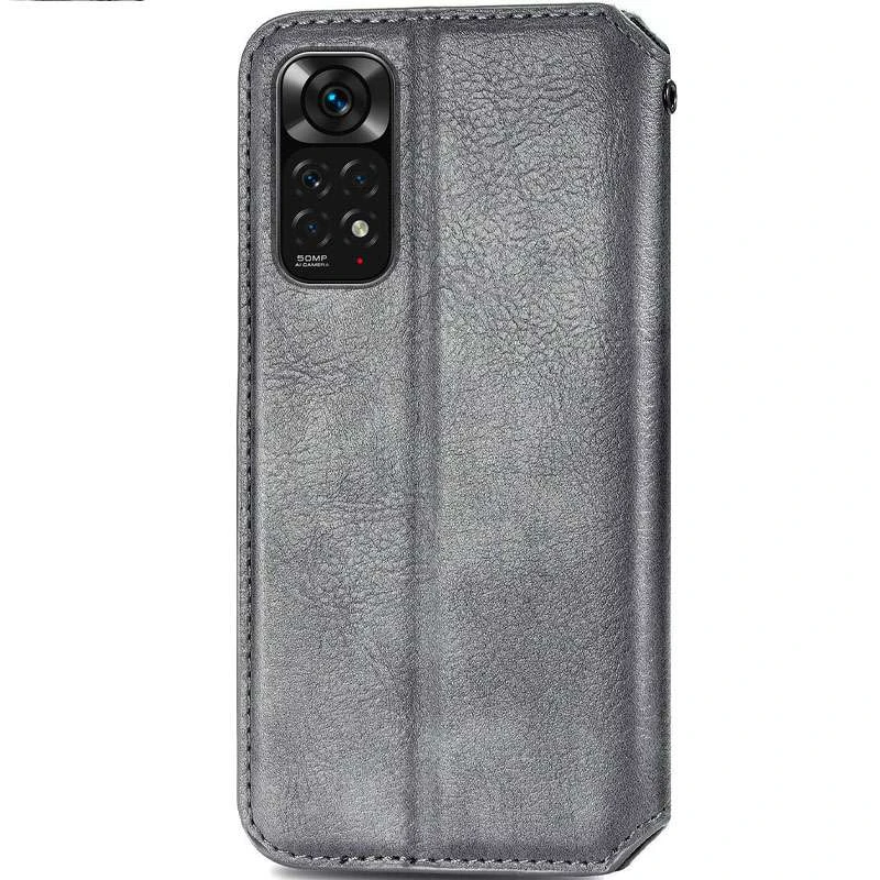 Чехол книжка GETMAN Cubic для Xiaomi Redmi Note 11 (Global) / Note 11S – Серый. Фото 2 из 4