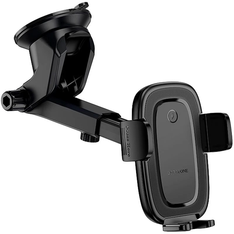 Автотримач з БЗП Borofone BH223 Follower 15W (center console) – Black. Фото 5 з 7