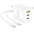 МЗП Borofone BN32 Cargador PD65W (1USB-A/2C) + кабель Type-C to Type-C – White. Фото 5 з 6